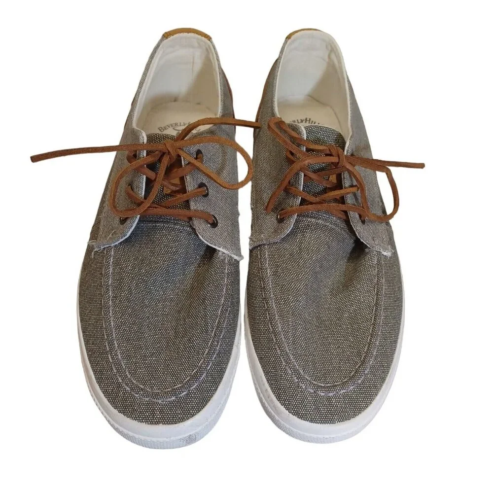 ✅ Mens 14 Beverly Hills Polo Club Boat Dock Shoes Grey Casual Comfort Sneakers - Picture 4 of 12